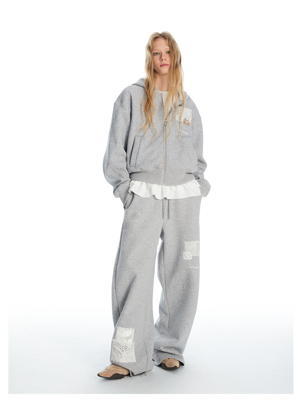 Lace Appliqué Drawstring Pants(NAL006PN)