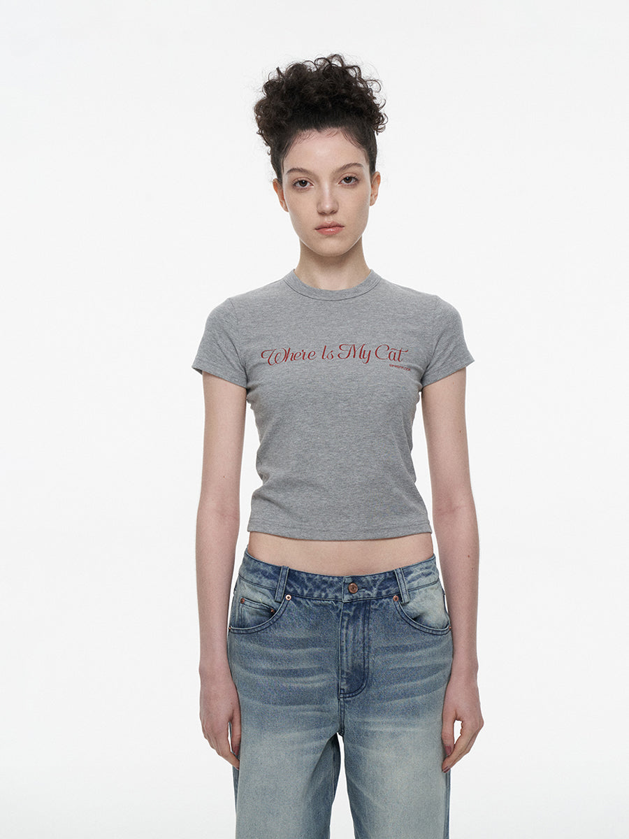 Where Is My Cat Short-Sleeve Crew Tee (NAL046CT)