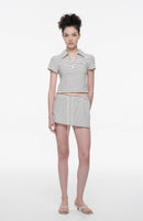 Zip-Up Cropped Polo Shirt (NAL045CT)