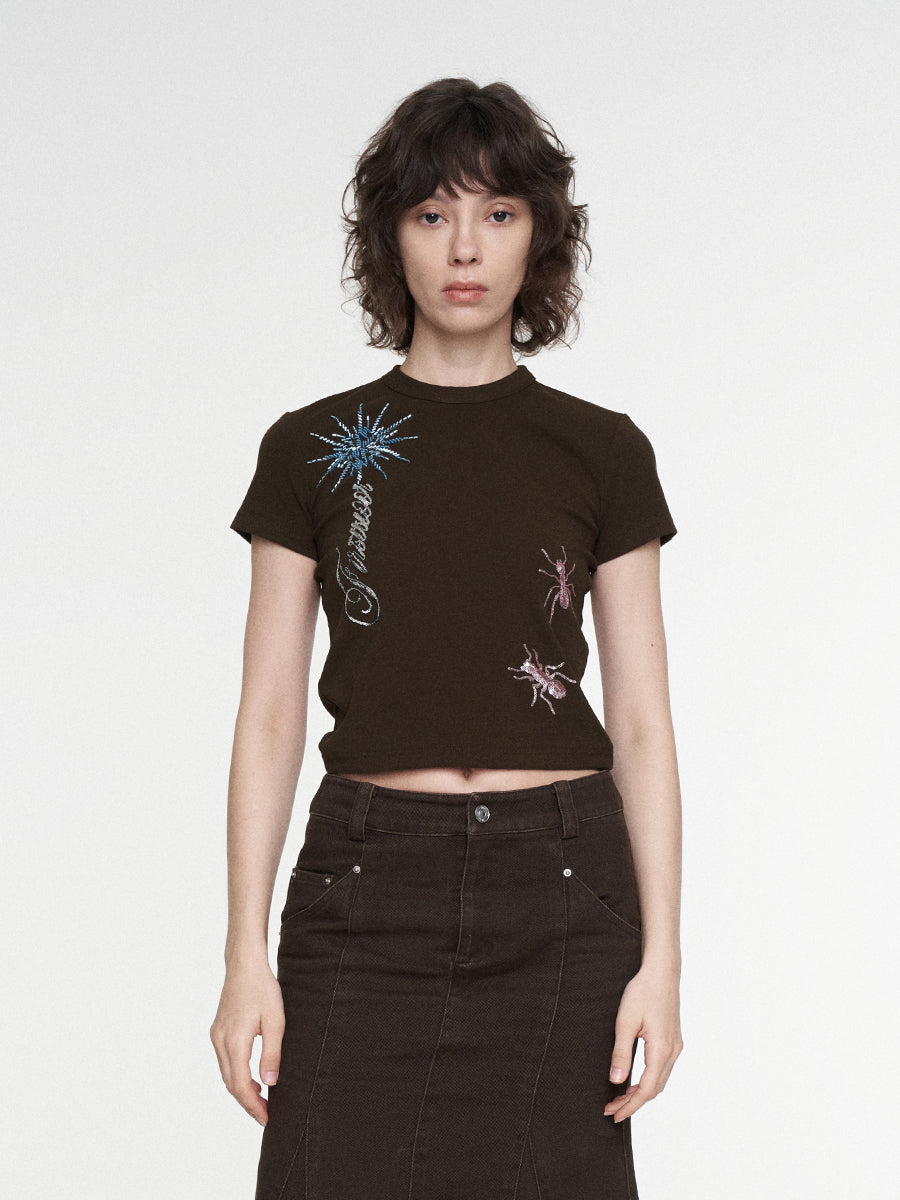 Fitted Round Neck Cropped Tee (NAL072CT)