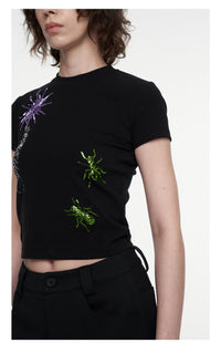 Fitted Round Neck Cropped Tee (NAL072CT)