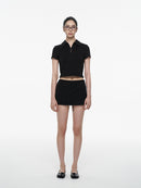 Zip-Up Cropped Polo Shirt (NAL045CT)