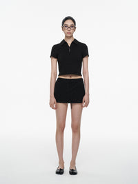 Zip-Up Cropped Polo Shirt (NAL045CT)