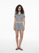 Zip-Up Cropped Polo Shirt (NAL045CT)