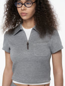 Zip-Up Cropped Polo Shirt (NAL045CT)